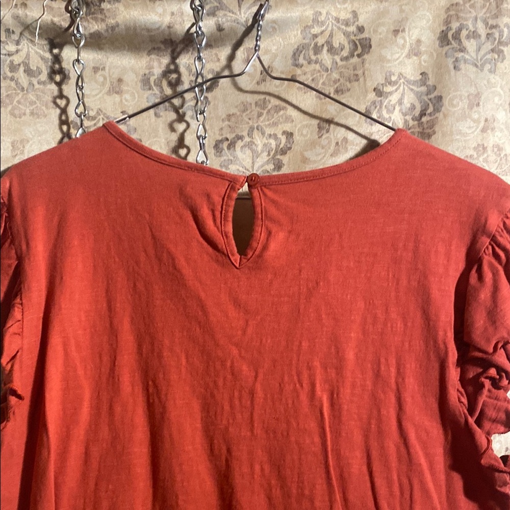 Embroidered Rust Top - Picture 7 of 8